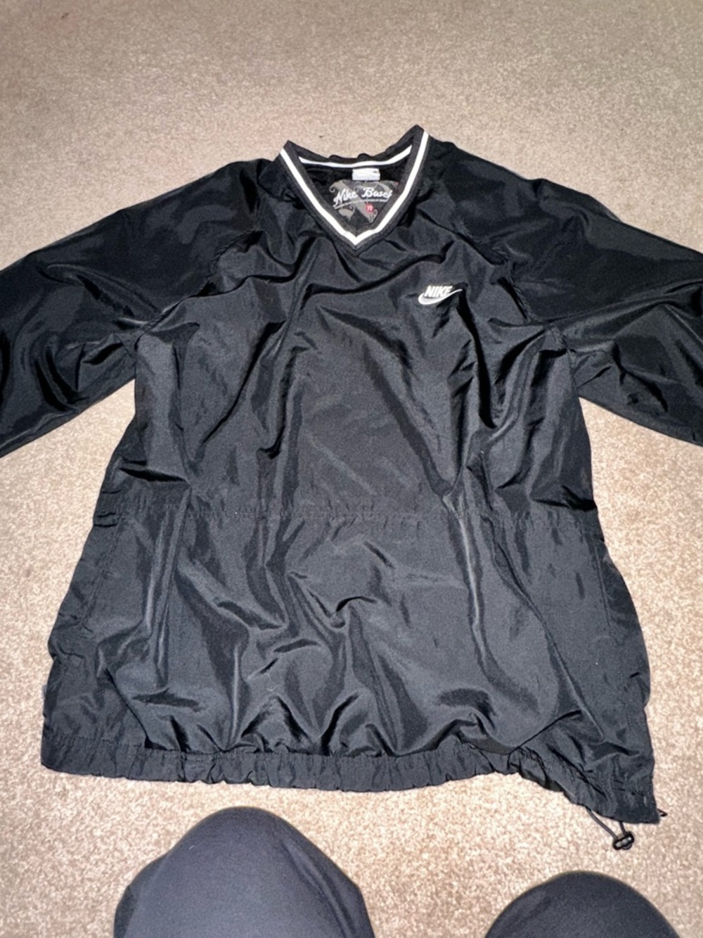 Nike Black Baseball Windbreaker Jacket with White Logo - Picture 2 of 5